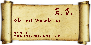 Rábel Verbéna névjegykártya